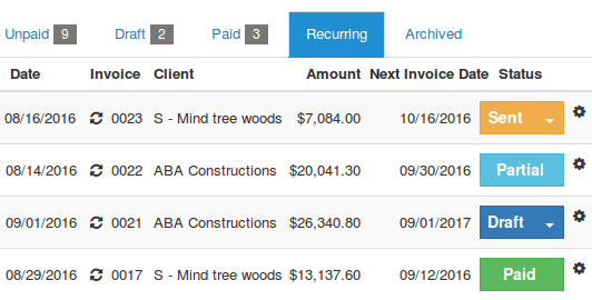 Recurring Invoice